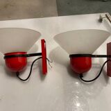 Industrial Red Sconces Set of 2 1970’s
