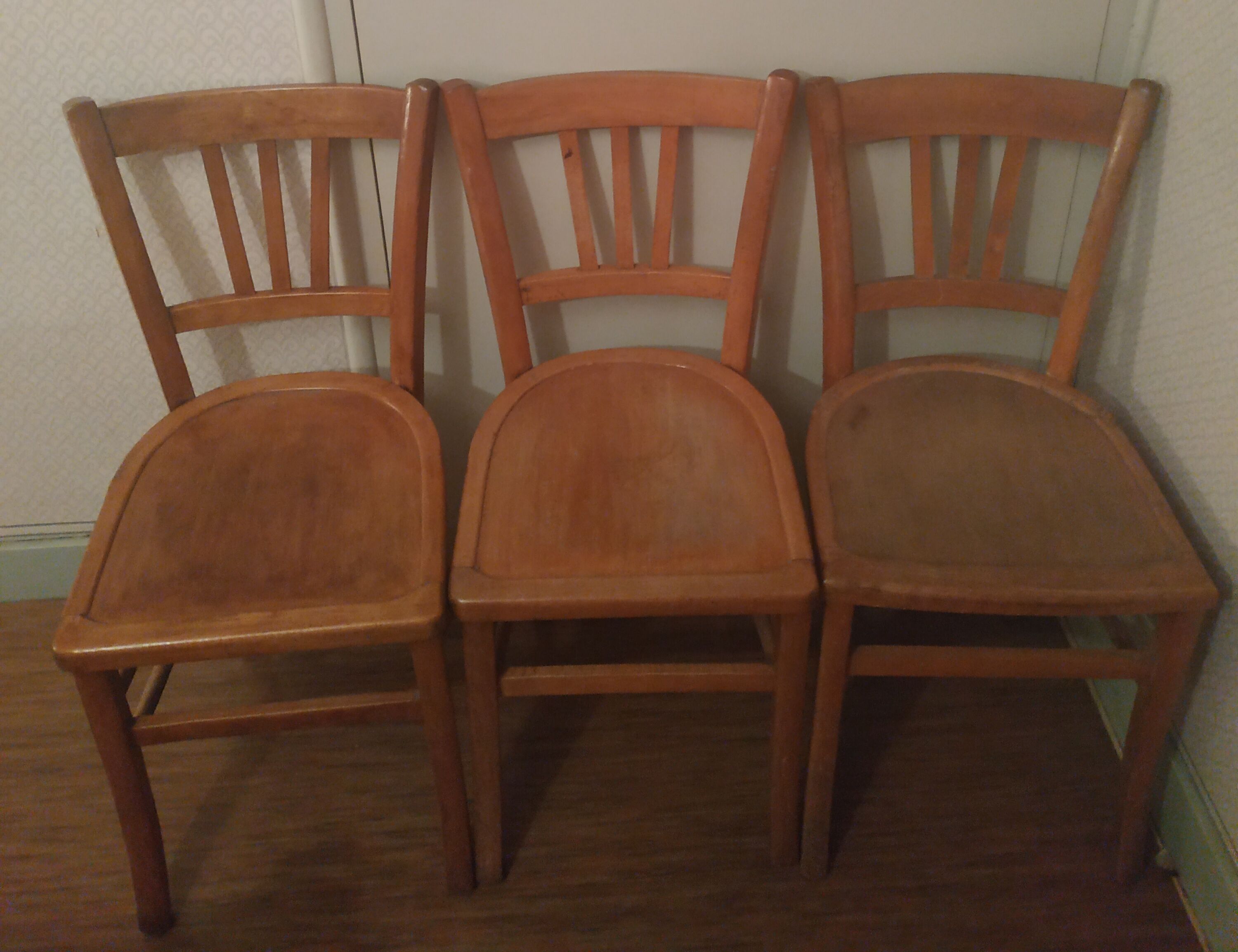 Trio of Bauman bistro chairs