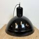 Suspension industrielle en émail noir, 1950s
