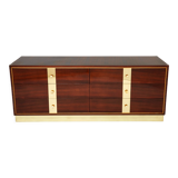 Italian chest of drawers in rosewood and brass ISA Bergamo 1950