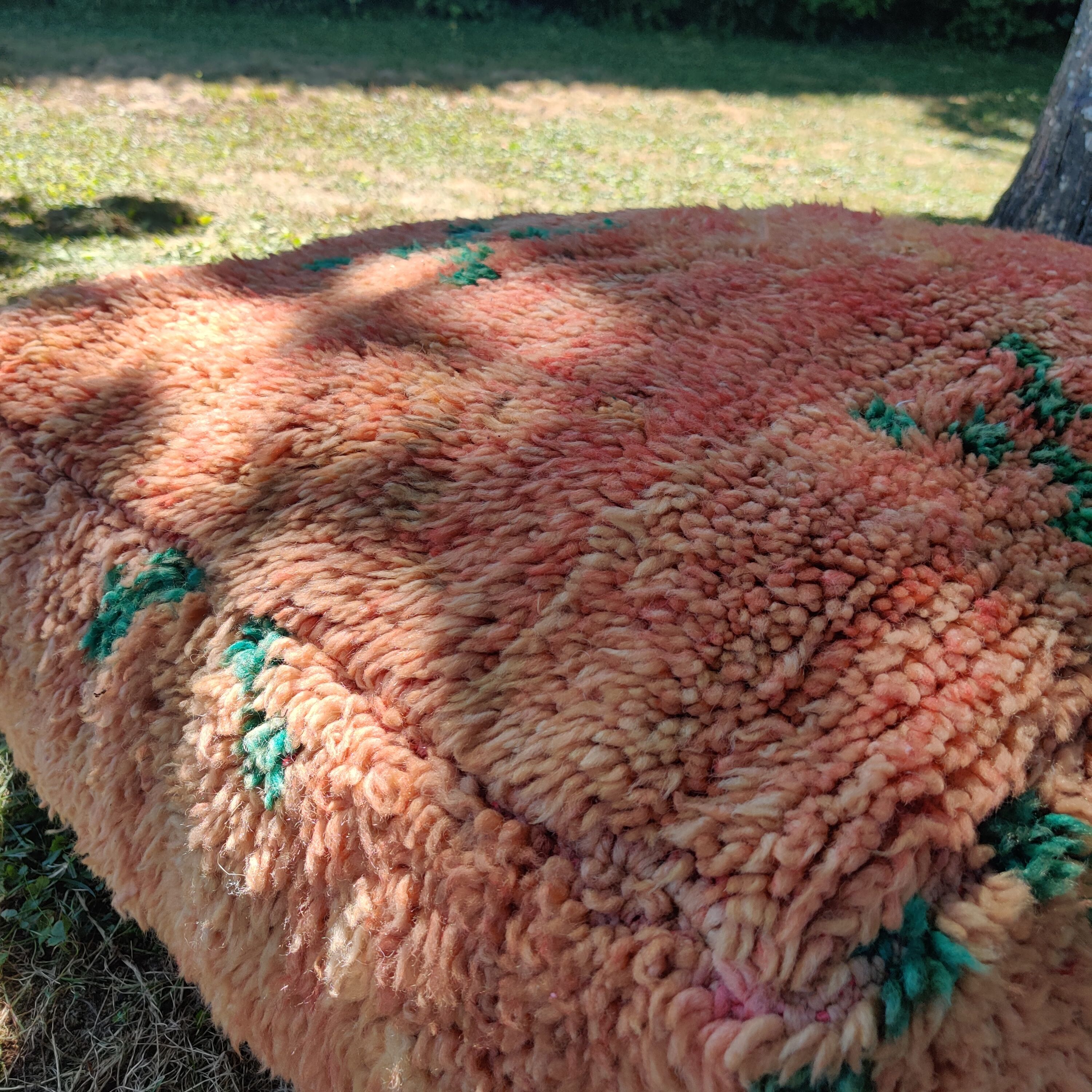 Orange Berber pouf