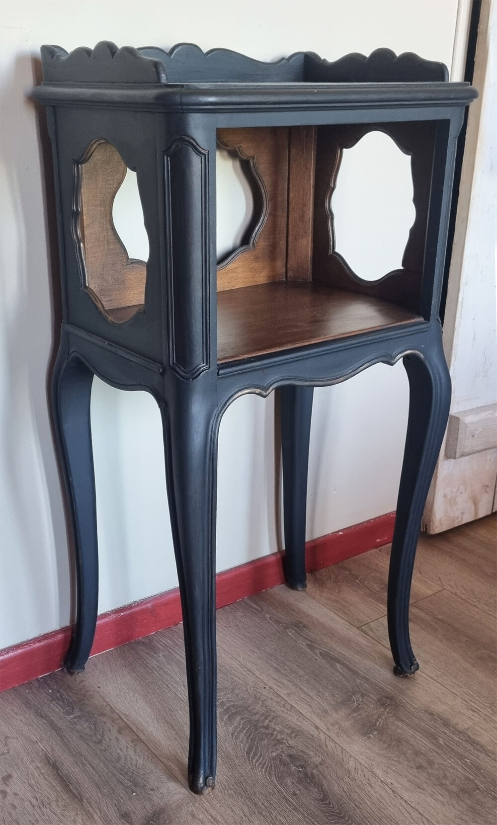 Pair of vintage bedside tables, 60s, Louis XV style, restyled