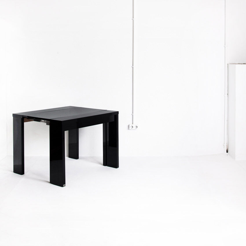 Vintage extendable table / console in lacquered wood by Paul Michel, France 1990