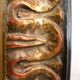 Miroir rectangulaire en bois et stuc teintés or – 1920