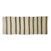 Turkish Kilim Konya 138x362 cm Striped Minimalist White Vintage