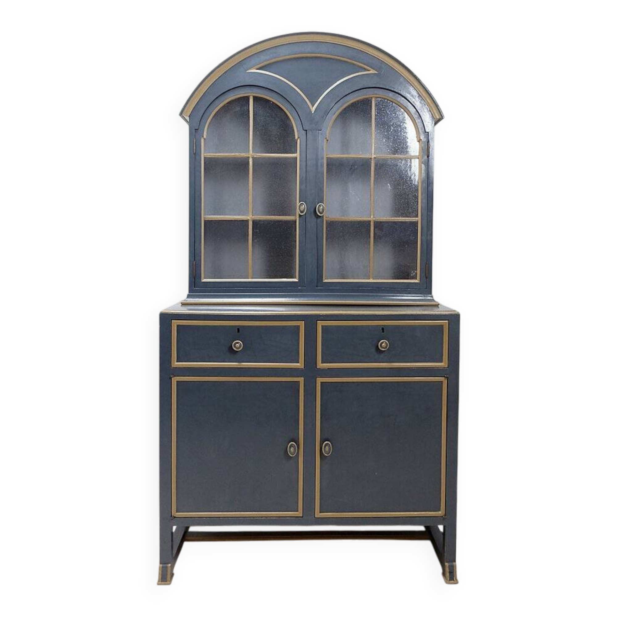 Double-bodied sideboard in grey lacquered wood - one pair available (A)