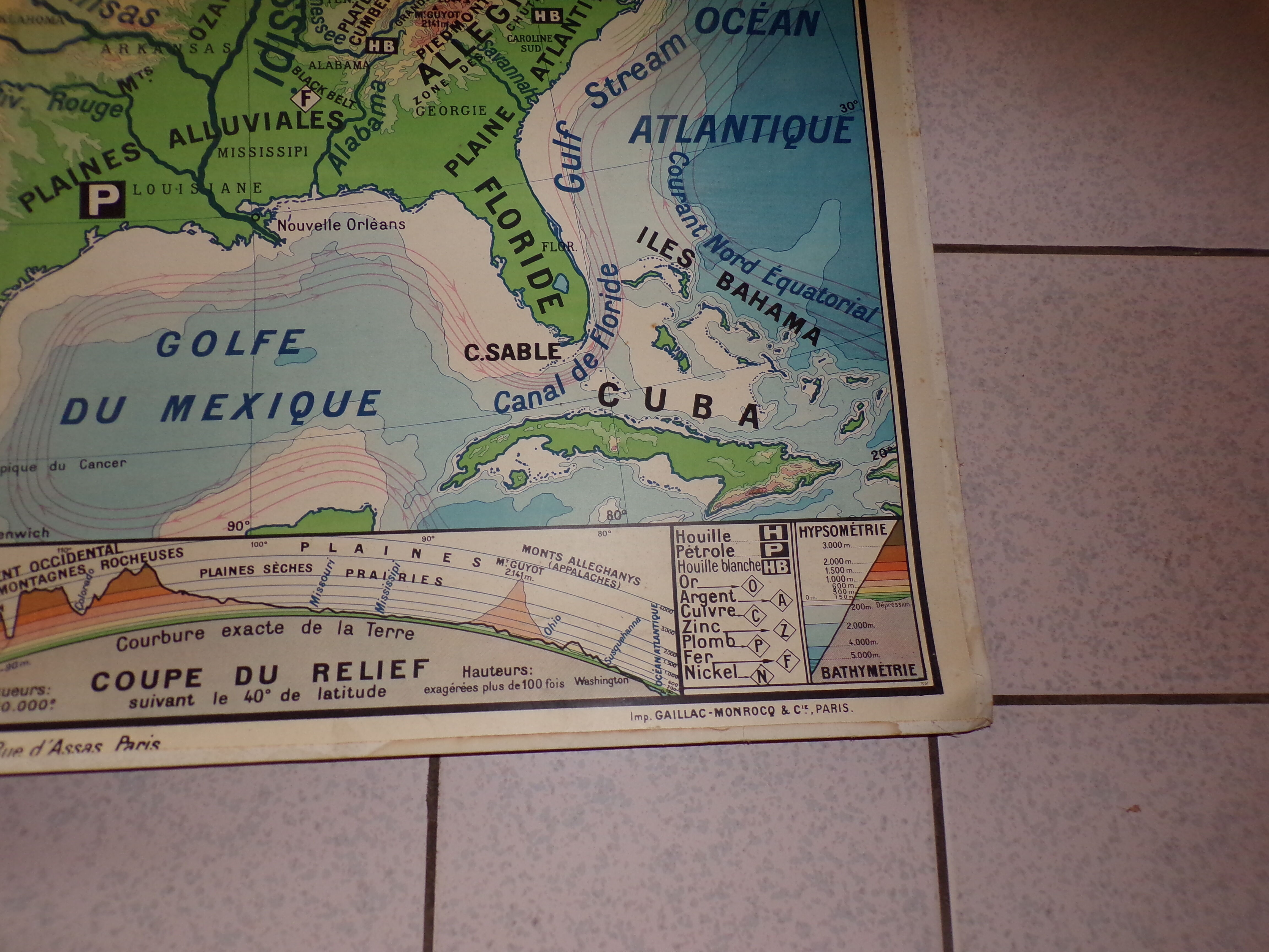 Carte Etats Unis  N°33  recto verso