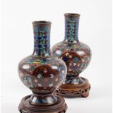 Pair of cloisonné bronze vases, china, xixth century