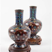 Pair of cloisonné bronze vases, china, xixth century
