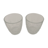 Set of 2 glasses with chissed water