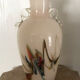 Sulfur glass vase with artistic polychrome inclusion 20.5 cm