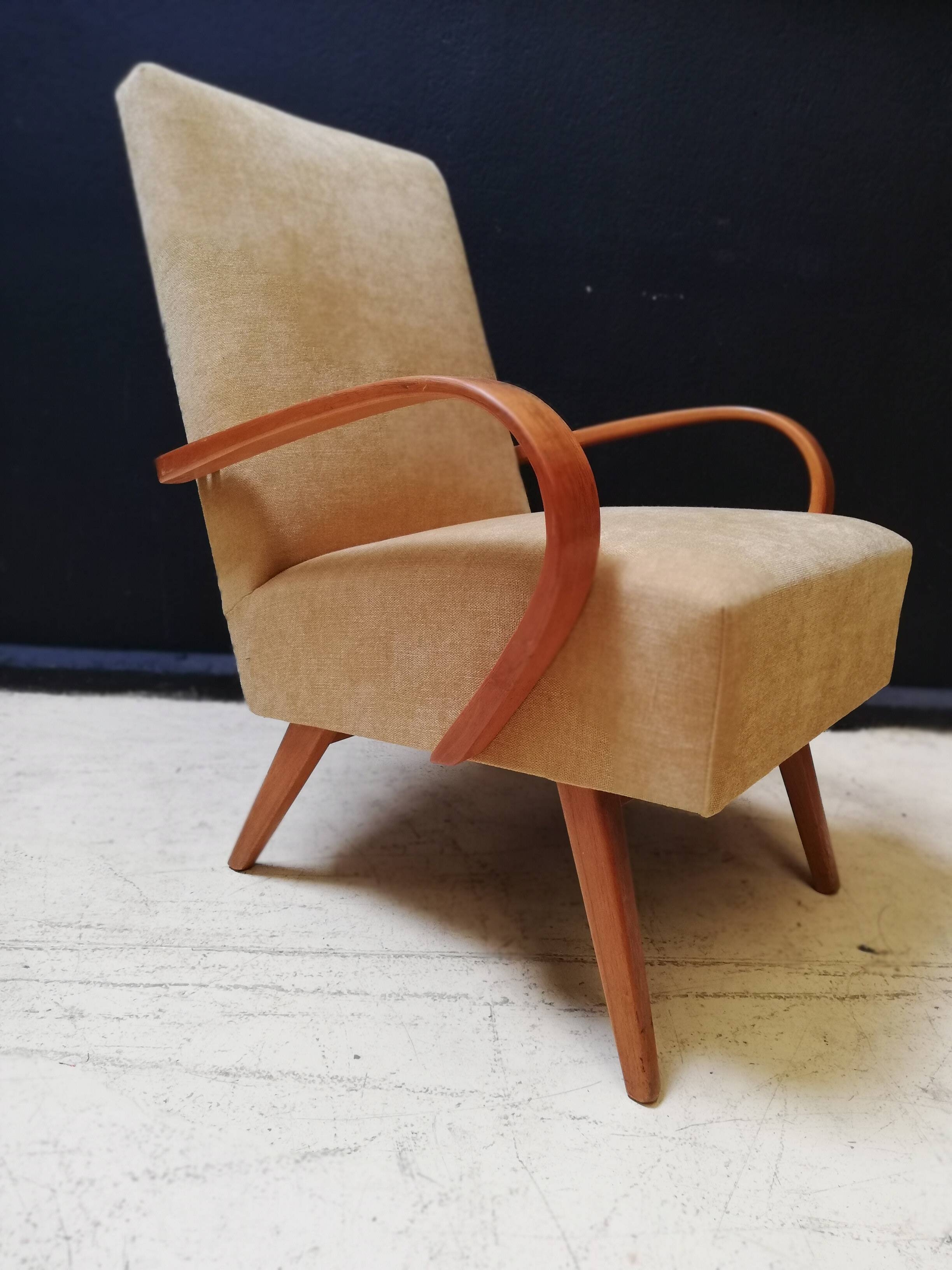 Paire de fauteuils vintage Halabala 1950