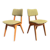 Pair of green chairs French modernism 1960