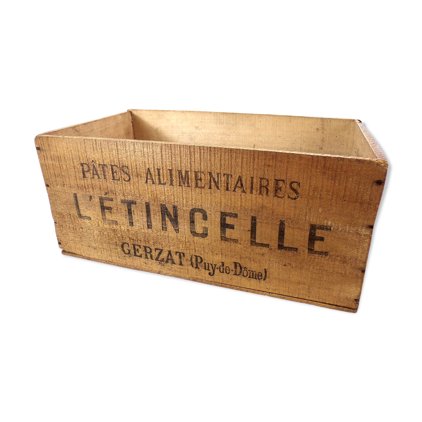 Old advertising wooden case