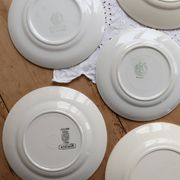 6 vintage mismatched blue and white earthenware dessert plates