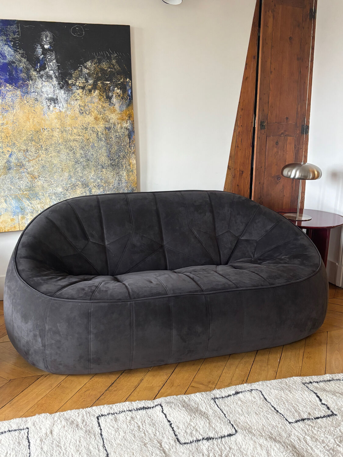 Cinnamon Alcantara Ottoman Canapé