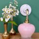 Vintage pink and clear glass elbow wall light.