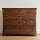 Antique commode in veneered wood with burl.