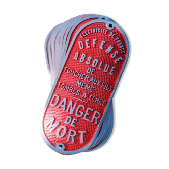 Plaque en alu danger, 20 disponibles