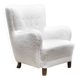 Fritz Hansen Model 1669 Lounge Chair In White Wool, Denmark 1940's