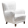 Fritz Hansen Model 1669 Lounge Chair In White Wool, Denmark 1940's