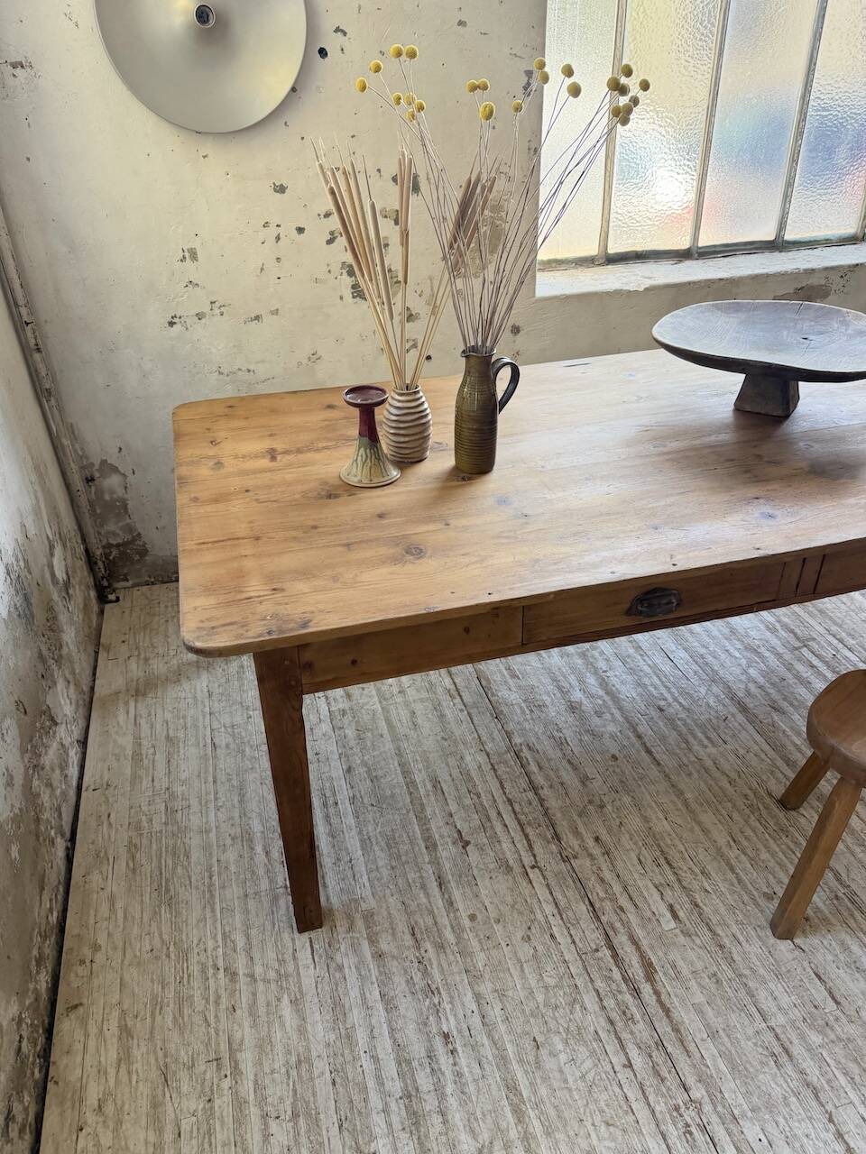 Table de ferme XL 220 cm pin 1950