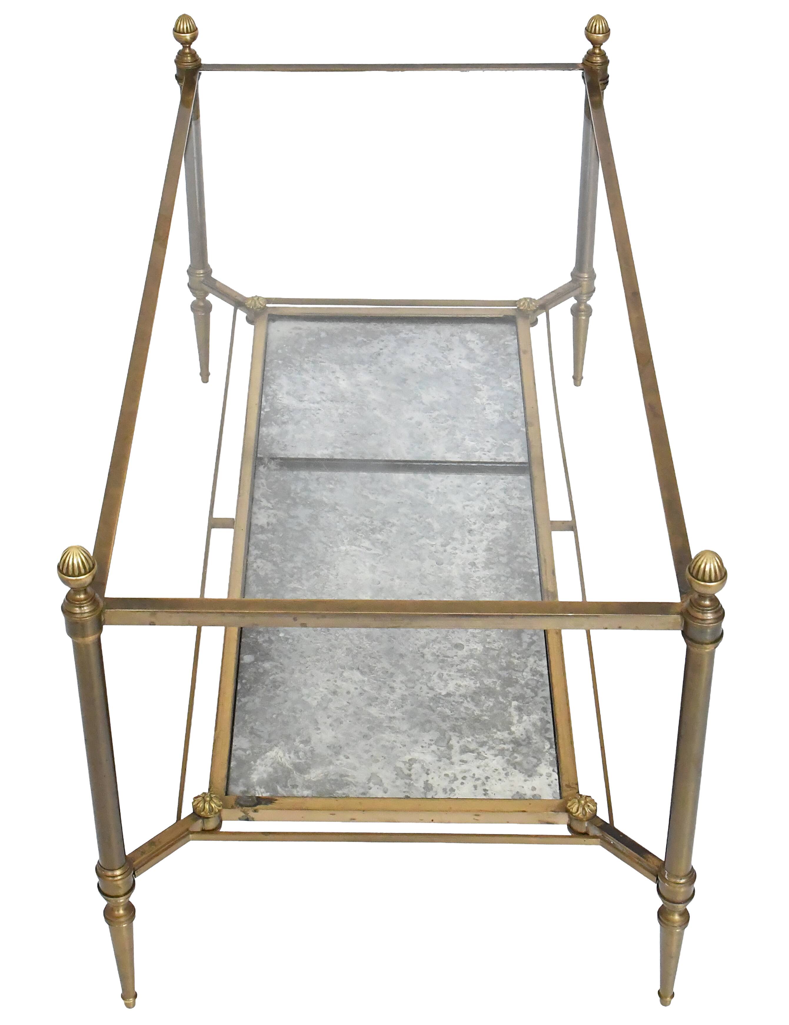 Bronze and gilded brass coffee table by Maison Jansen