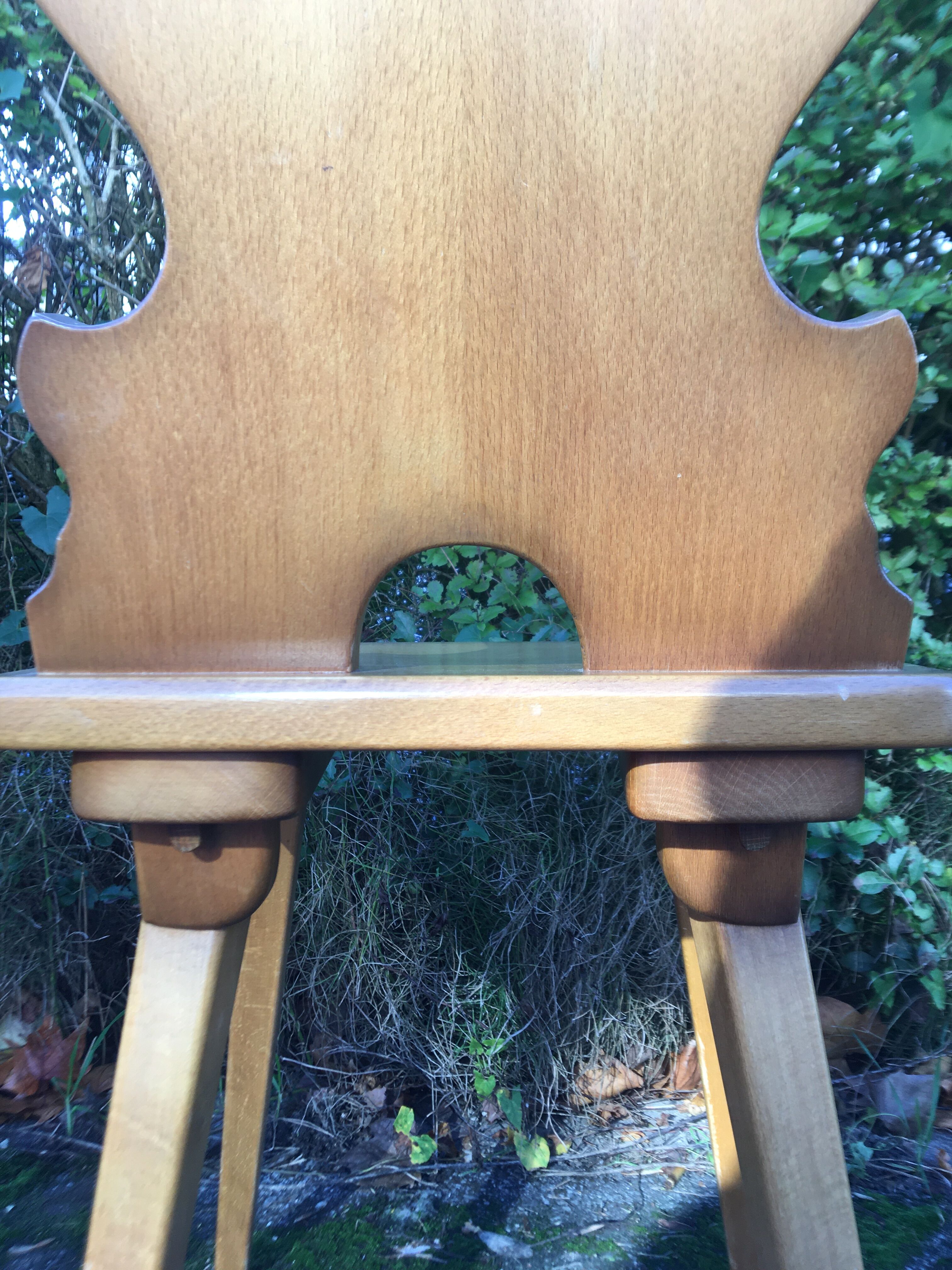 Pair of 70's light wood mountain chairs