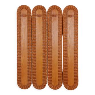 Rattan coat rack edited by Uluv in the 1960s