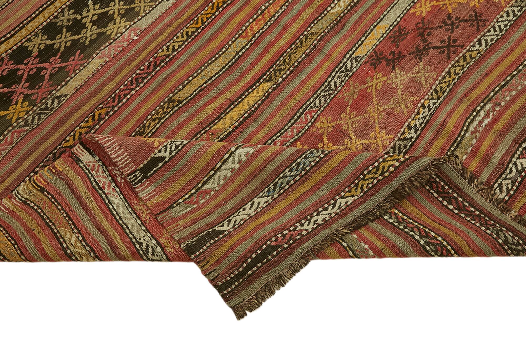 Turkish Handmade Vintage Anatolian Kilim 156 cm x 257 cm