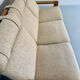 Three-seater canapé in solid oak with Scandinavian design fabric from the 1970s.
