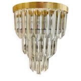 Venini wall lamp in glass with gold and chrome structure, Italy 1980