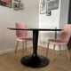 Round table AMPM in black/brown marble + Tulip base _ Diameter 120 cm