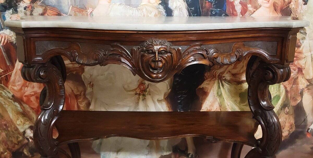 Console Italienne époque Charles X en acajou