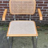 Set of 4 Cesca chairs model B64 with armrests Cesca Marcel breuer design