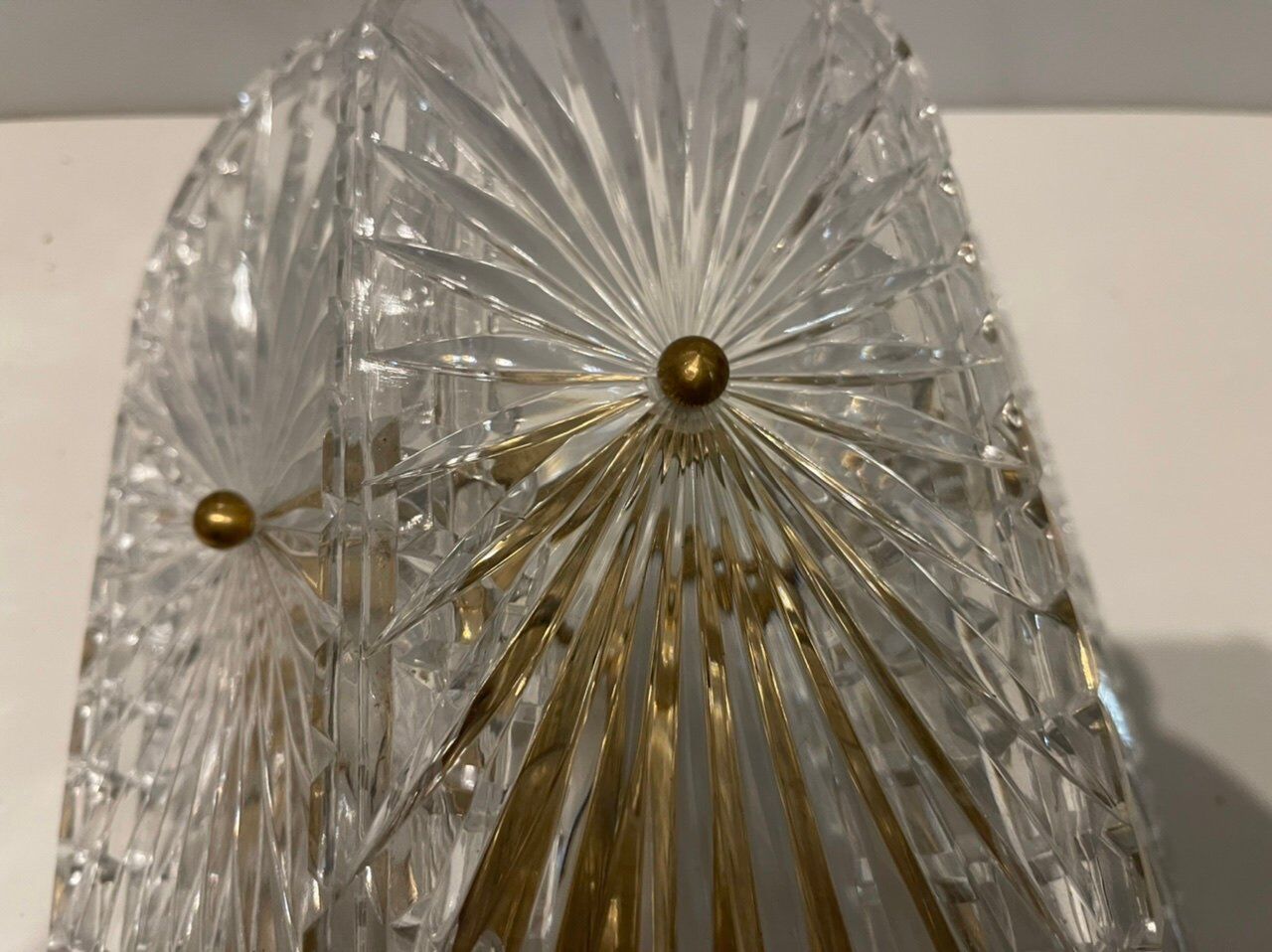 Mid-Century Crystal Sconces, Set of 2