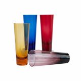 Four handmade colored tall glasses