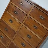 English Oak Apothecary / Filing Cabinet Campaign Style, 1930s