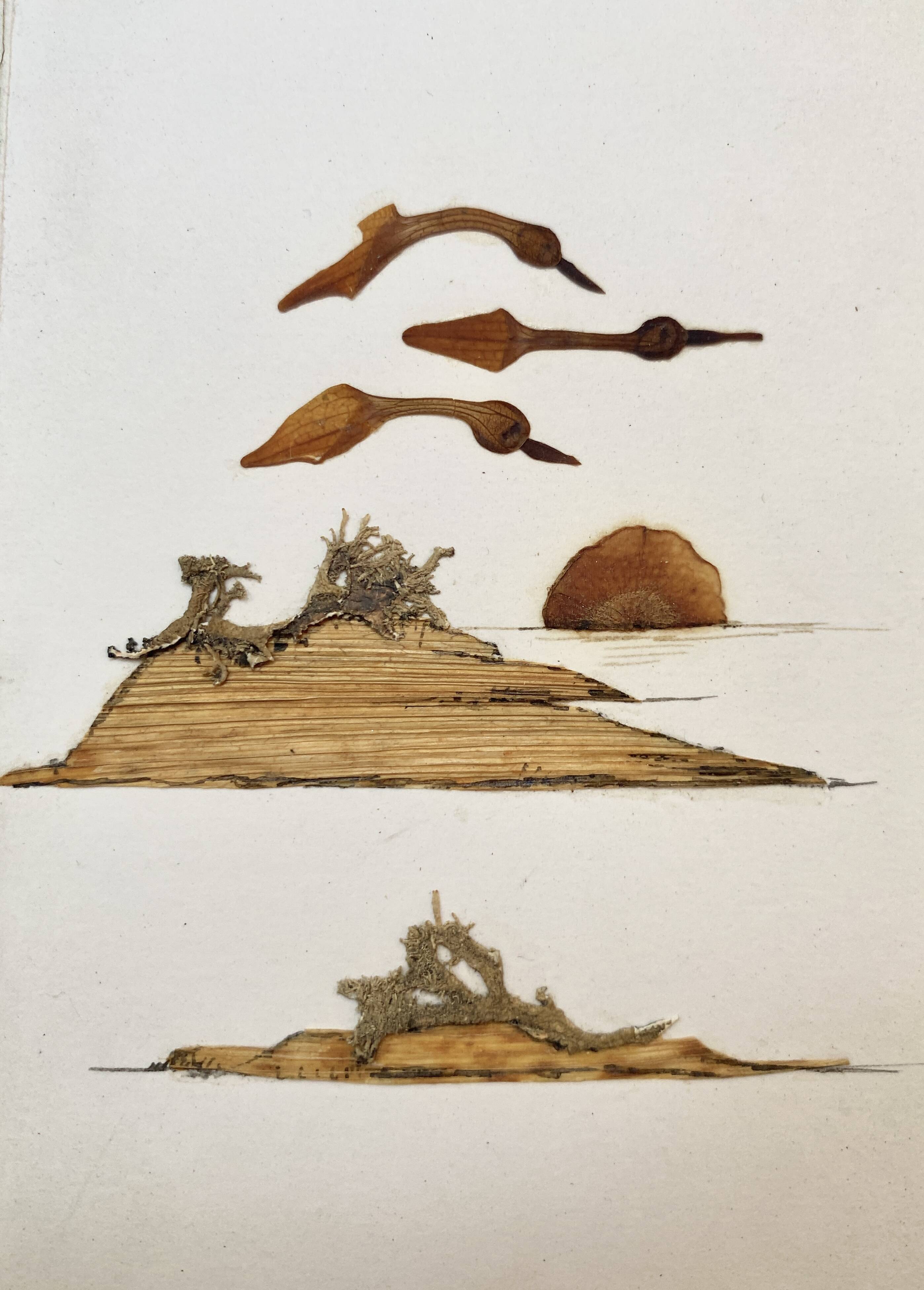 Wabi sabi wood and leaf board, gold leaf wood frame
