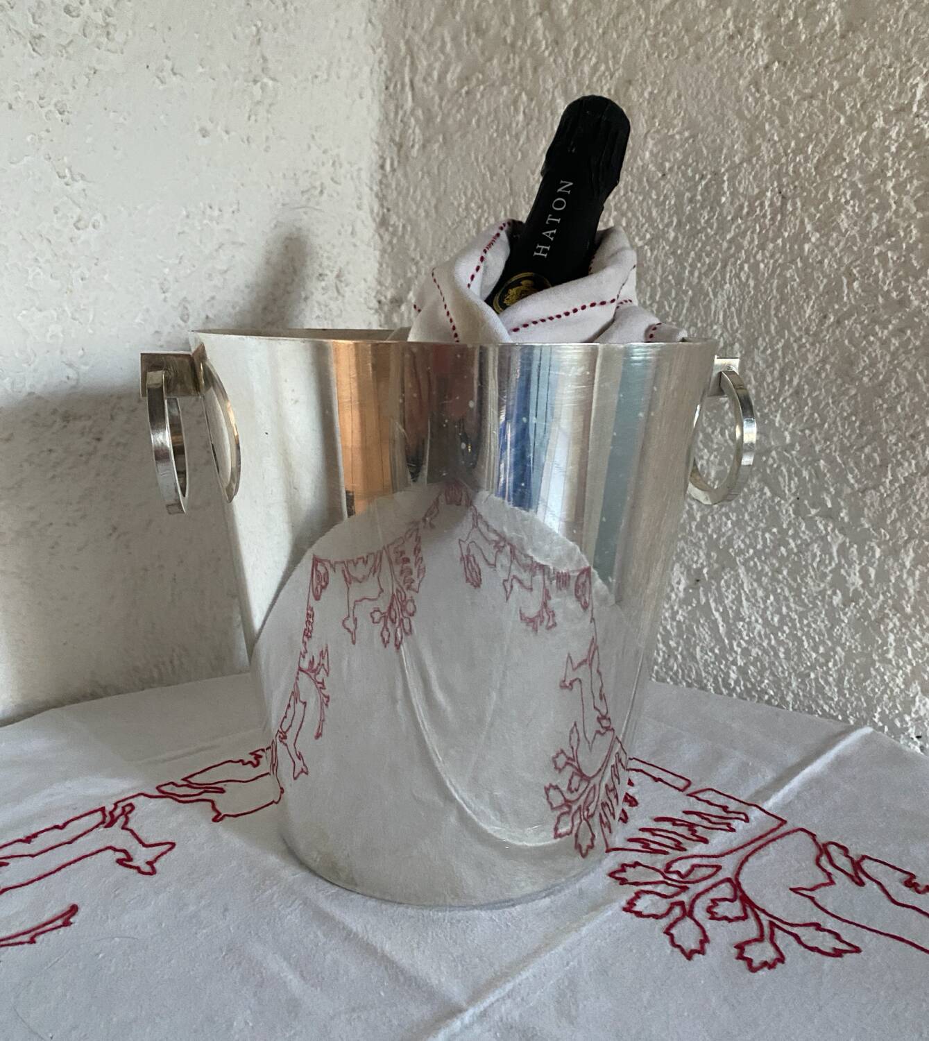 Saint Medard silver-plated metal champagne bucket