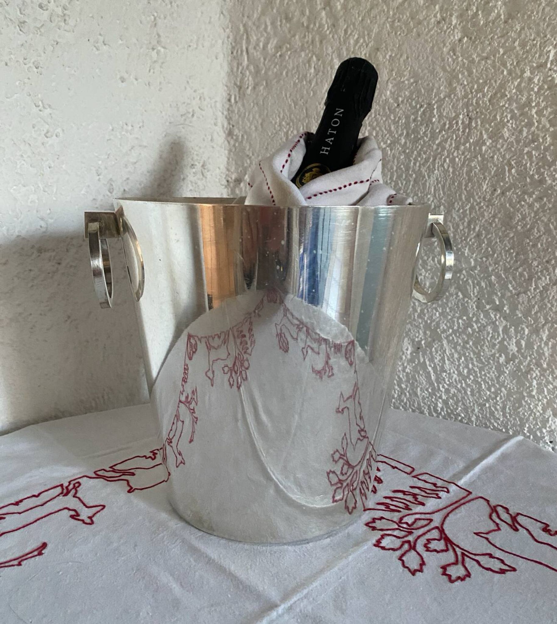 Saint Medard silver-plated metal champagne bucket