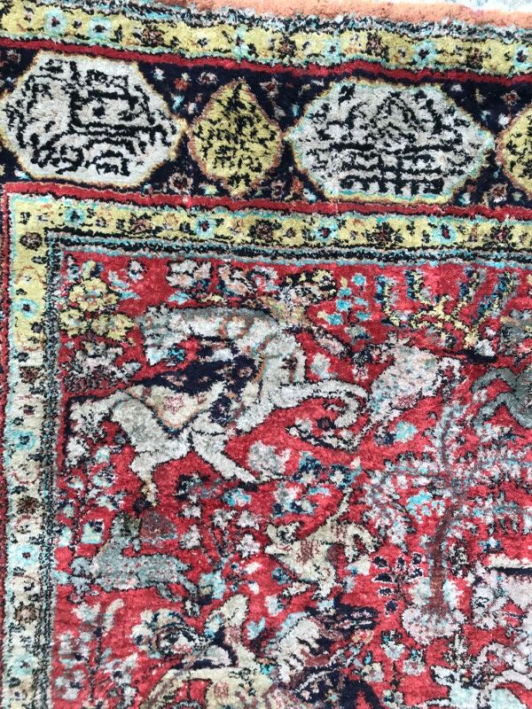 Vintage Persian Ghoum 108 X 164 CM hand made silk carpets