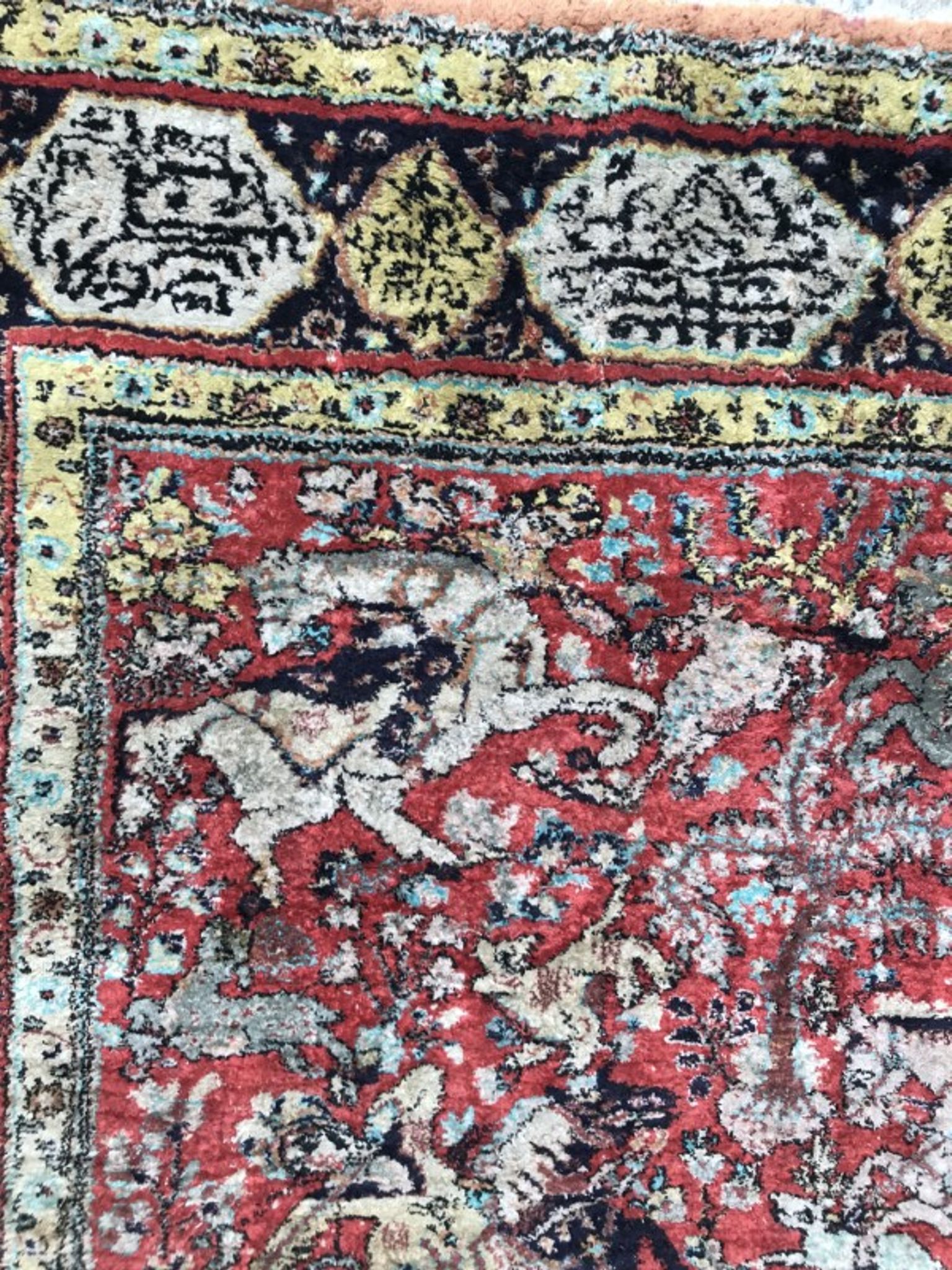 Vintage Persian Ghoum 108 X 164 CM hand made silk carpets
