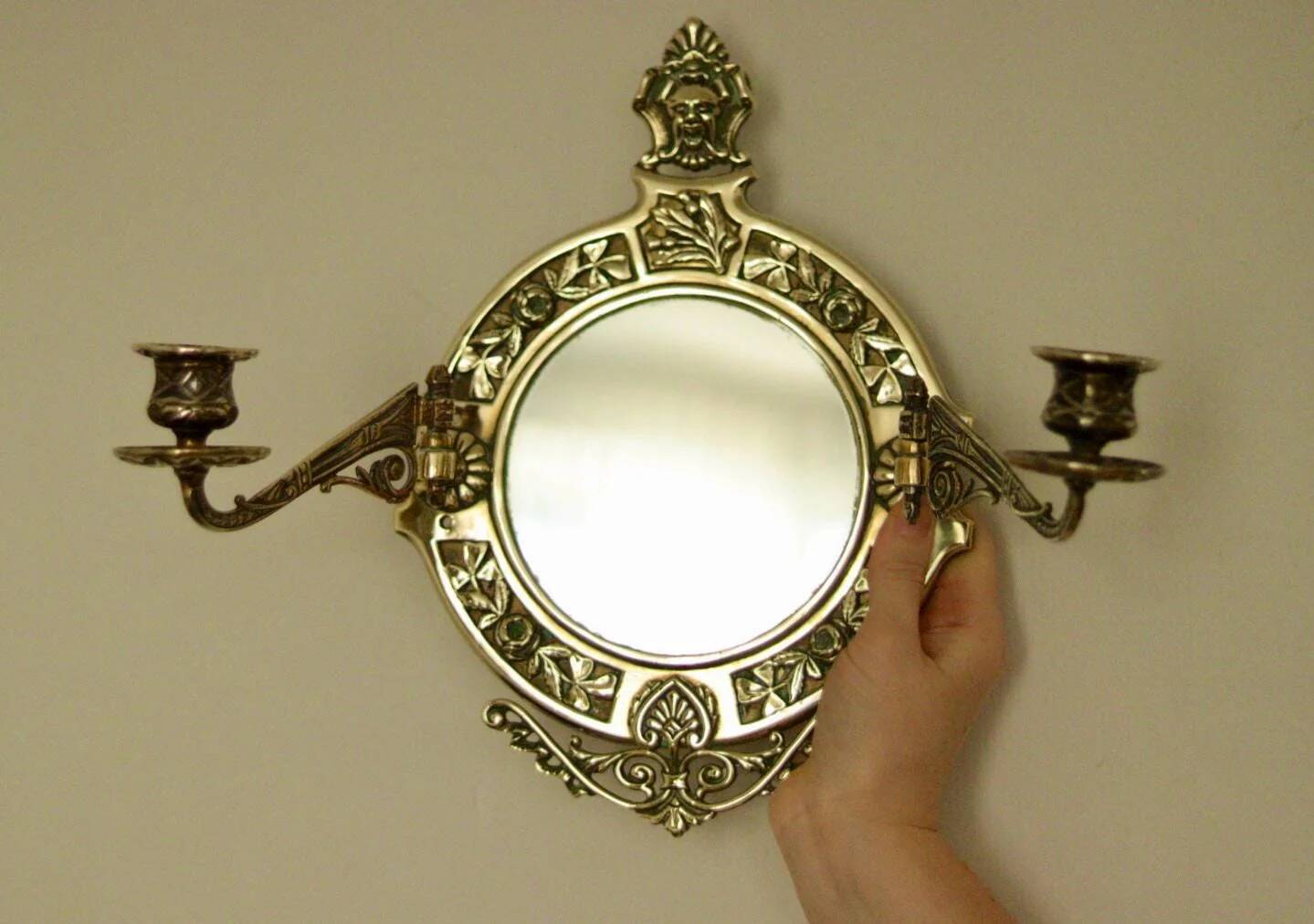 Single vintage Swedish brass sconce