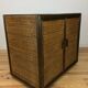 2-door woven rattan dresser, 70s
