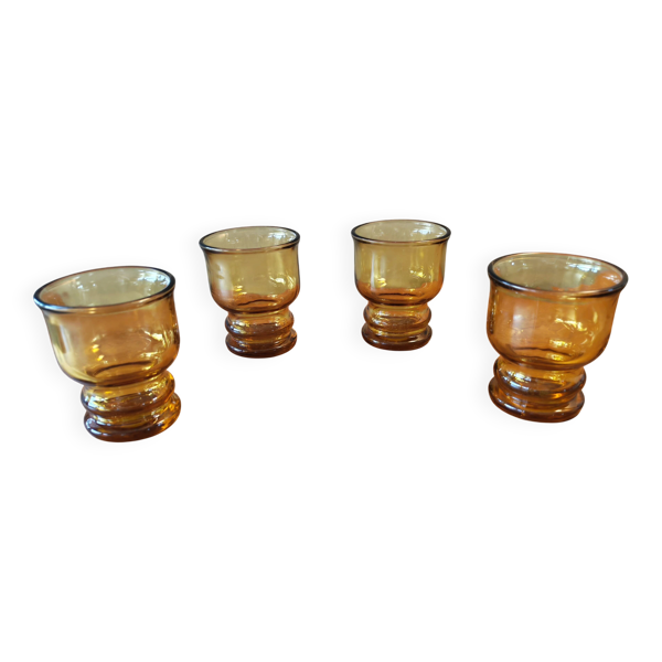 Lot de verres vintage ambre