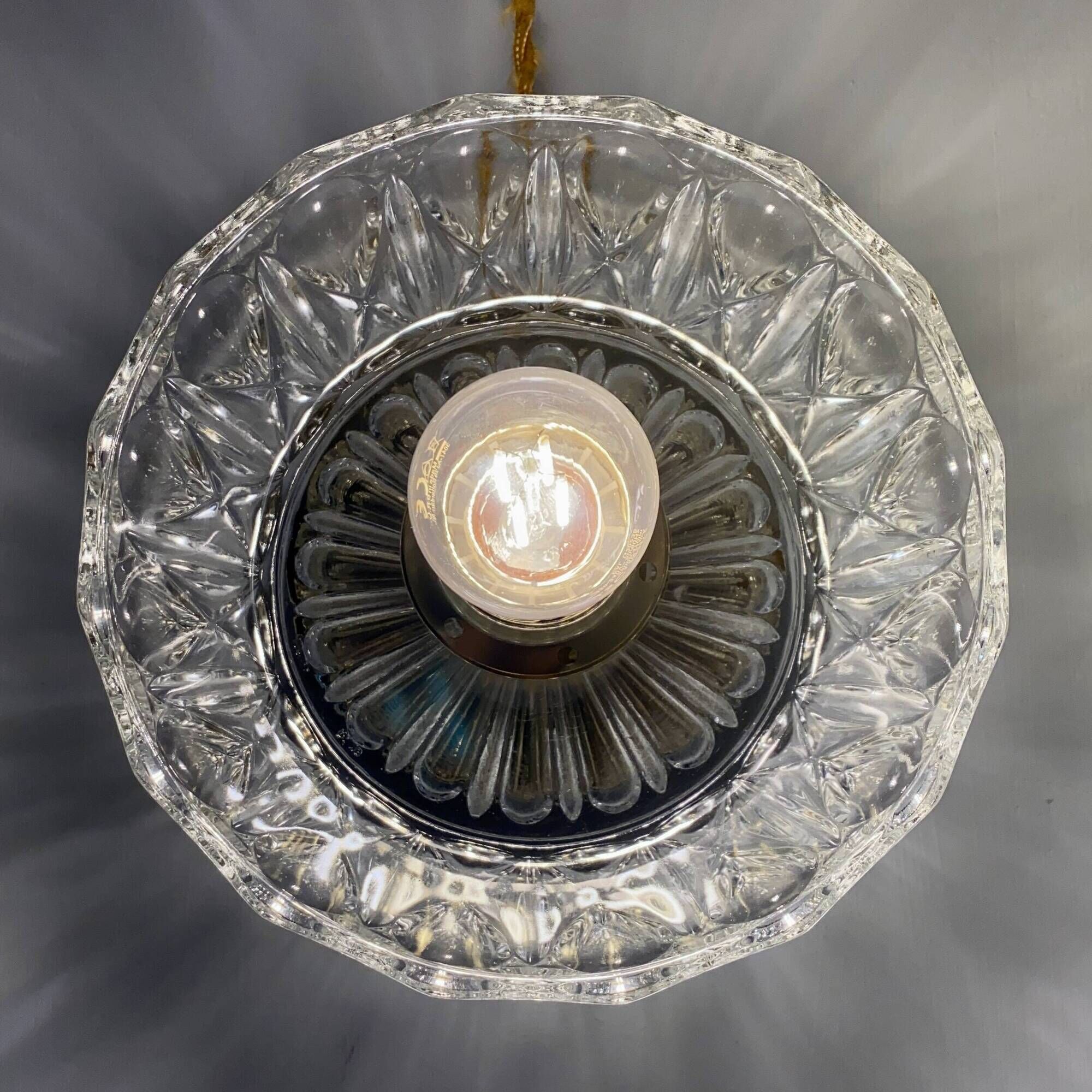 Vintage molded glass lampshade wall light - tableware collection -