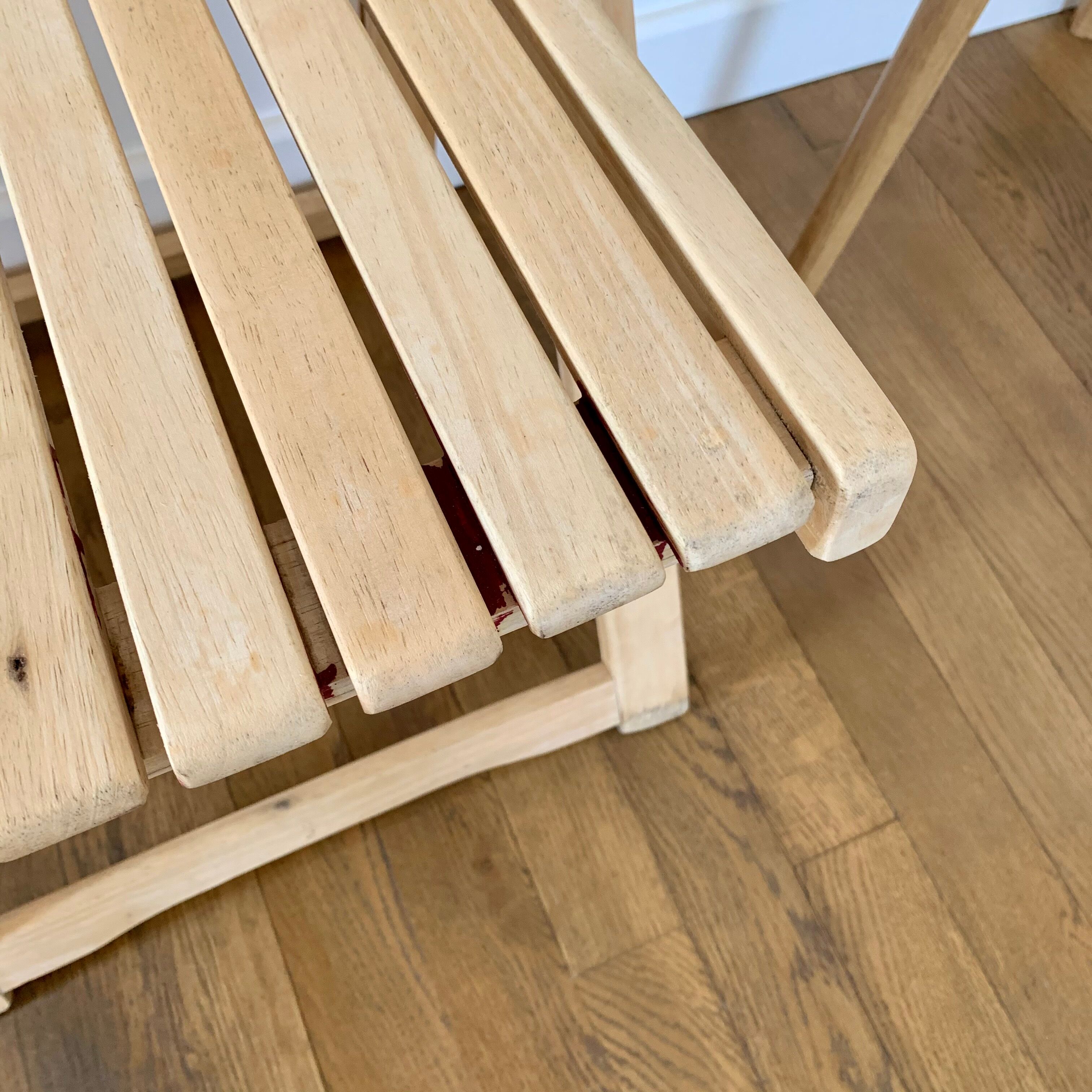 Vintage light wood folding chair