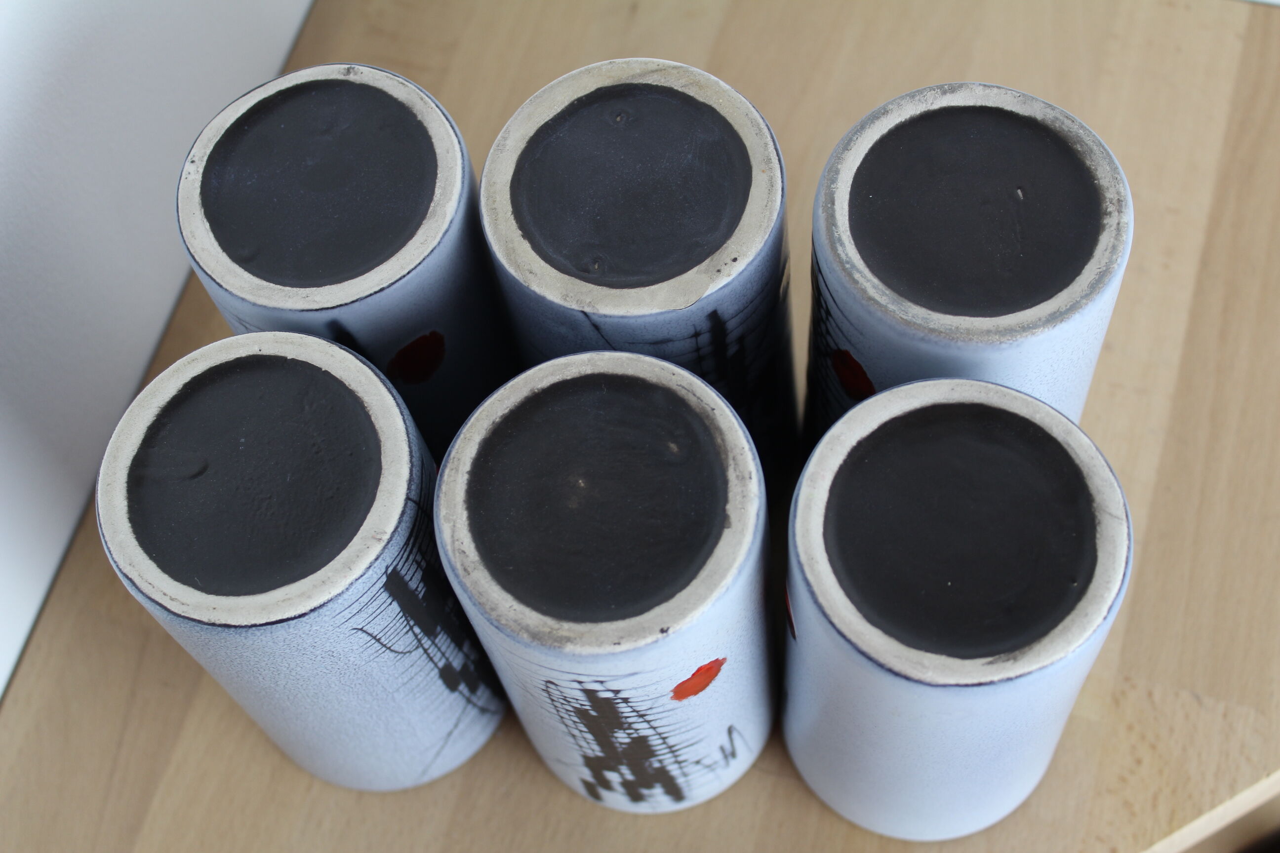 Set of 6 cups François Caleca Vallauris, ceramics