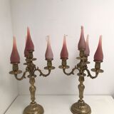 Brass candle holders 3 branches 4 fires